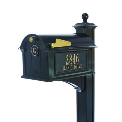 Balmoral Mailbox Side Plaques, Monogram & Post Package