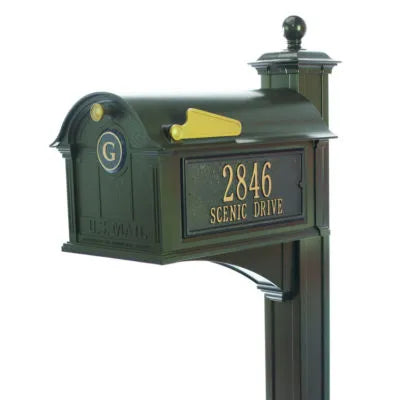 Balmoral Mailbox Side Plaques, Monogram & Post Package