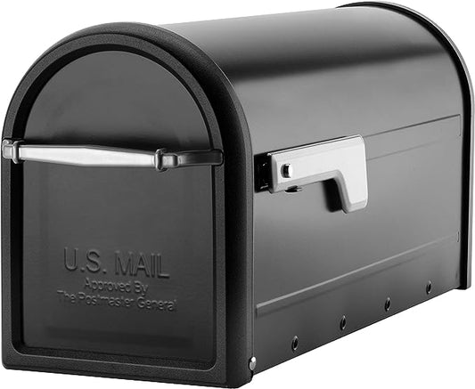 Architectural Mailboxes Chadwick Galvanized Steel Post-Mount Mailbox, 8950B-10, Black