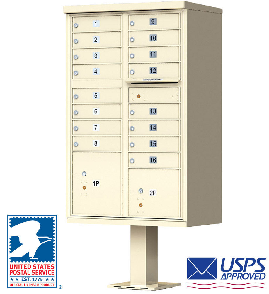 Tenant Door CBU Mailbox - USPS Approved (Includes Pedestal)